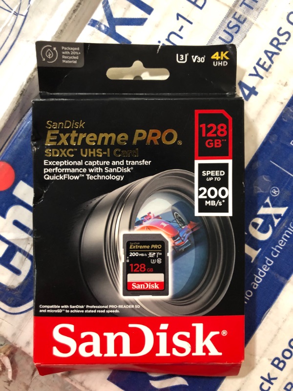 Photo 3 of SanDisk 128GB Extreme PRO SDXC UHS-I Memory Card - C10, U3, V30, 4K UHD, SD Card - SDSDXXD-128G-GN4IN 128GB Memory Card Only