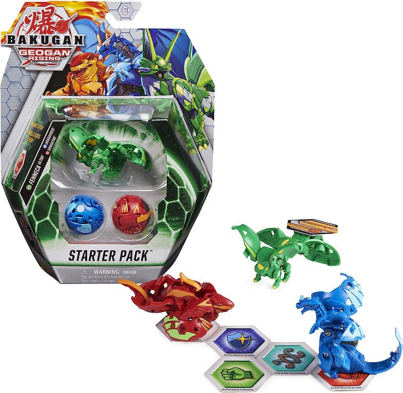 Photo 1 of Bakugan Starter Pack 3-Pack, Fenneca Ultra, Geogan Rising Collectible Action Figures, Kids Toys for Boys