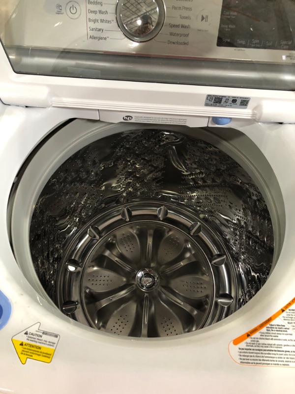 Photo 5 of 5.5 cu.ft. Mega Capacity Smart wi-fi Enabled Top Load Washer with TurboWash3D™ Technology and Allergiene™ Cycle MODEL #: WT7900HWA SERIAL #: 304TNLE2Q712