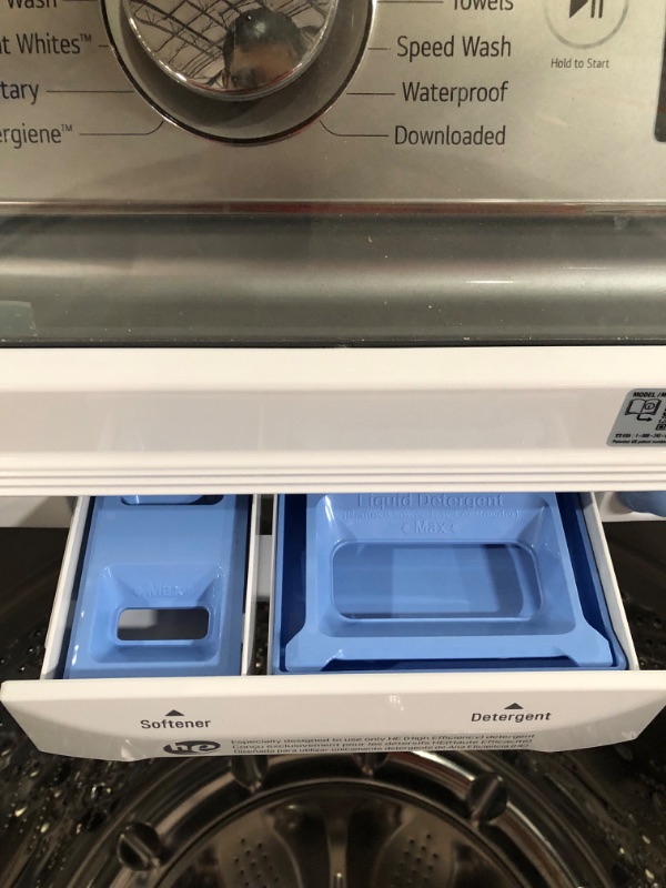Photo 8 of 5.5 cu.ft. Mega Capacity Smart wi-fi Enabled Top Load Washer with TurboWash3D™ Technology and Allergiene™ Cycle MODEL #: WT7900HWA SERIAL #: 304TNLE2Q712