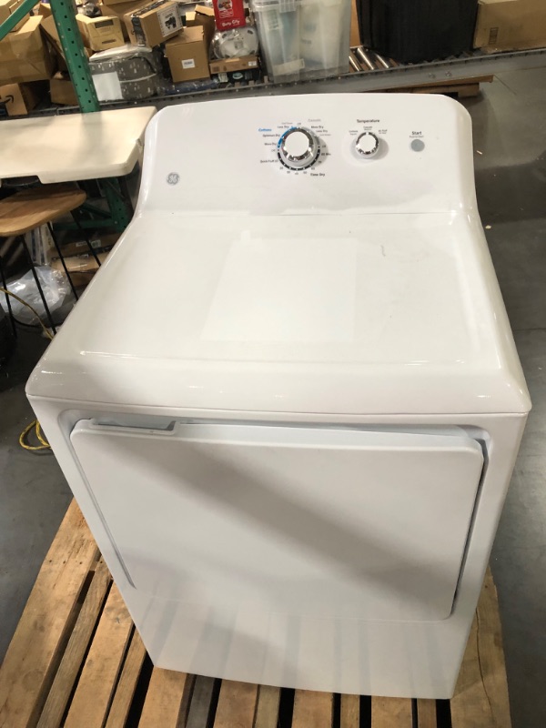 Photo 2 of GE 7.2-cu ft Reversible Side Swing Door Gas Dryer (White) Model #GTD33GASKWW SERIAL #: LV819611C

