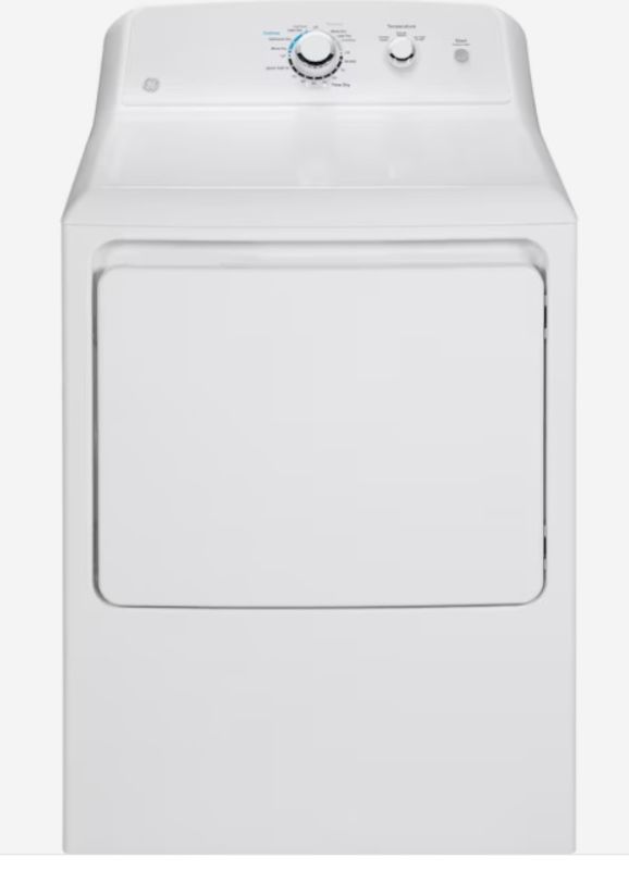 Photo 1 of GE 7.2-cu ft Reversible Side Swing Door Gas Dryer (White) Model #GTD33GASKWW SERIAL #: LV819611C

