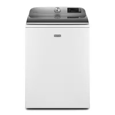 Photo 1 of Maytag Smart Capable 4.7-cu ft High Efficiency Agitator Smart Top-Load Washer (White)