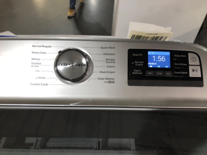 Photo 2 of Maytag Smart Capable 5.2-cu ft High Efficiency Agitator Smart Top-Load Washer (White) ENERGY STAR