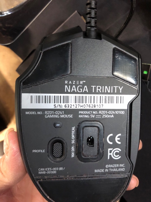 Photo 4 of Razer Mouse Gamer Naga Trinity 20 Buttons 16000DPI, Black