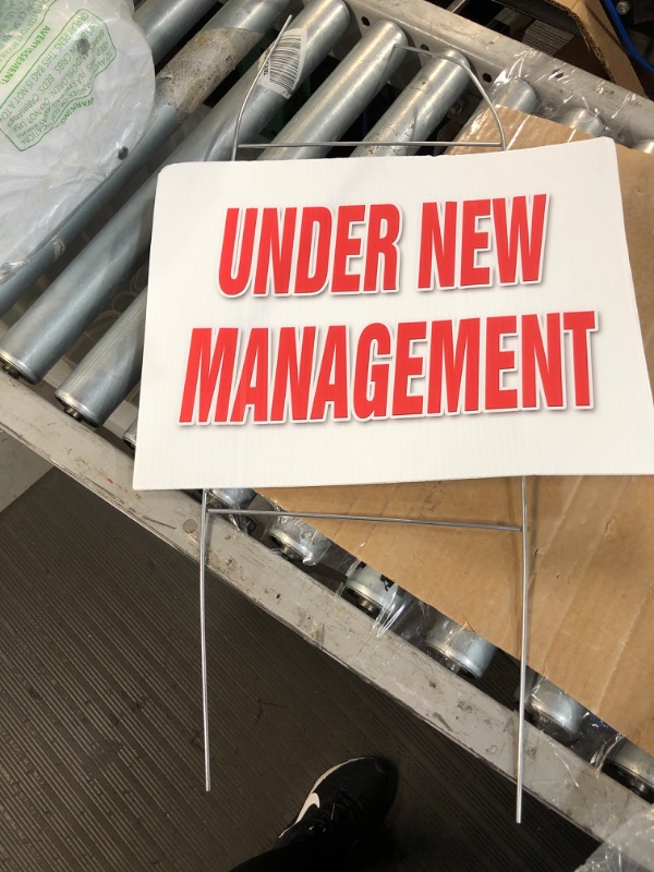 Photo 2 of Under New Management 12"x16" Yard Sign & Stake Outdoor Plastic