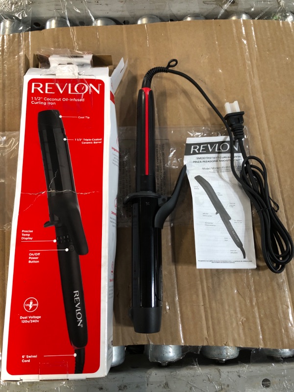 Photo 2 of (USED/TESTED)Revlon SmoothStay Coconut Oil-Infused Curling Iron | for Shiny, Smooth Curls (1-1/2 in)