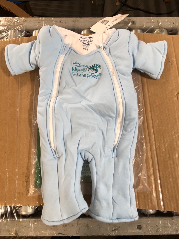 Photo 2 of (USED)Baby Merlin's Magic Sleepsuit - 100% Cotton Baby Transition Swaddle - Baby Sleep Suit - 3-6 Months (Blue)