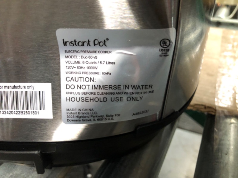 Photo 5 of (HAS A DENT IN THE BACK) - Instant Pot Duo 7-in-1 Electric Pressure Cooker, Slow Cooker, - 6 Quart 6QT Duo Pressure Cooker