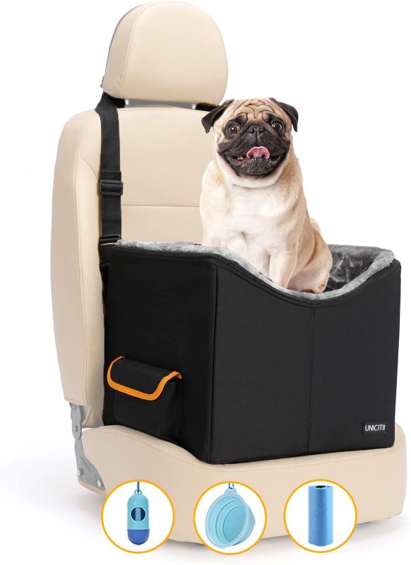 Photo 1 of (STOCK PHOTO FOR SAMLE) - UNICITII Lookout Pet Car Booster Seat for Small Dogs, Bucket Booster Pet Seat, Elevated Dog Booster Car Seat, Lookout Dog Car Seat for Small Dogs