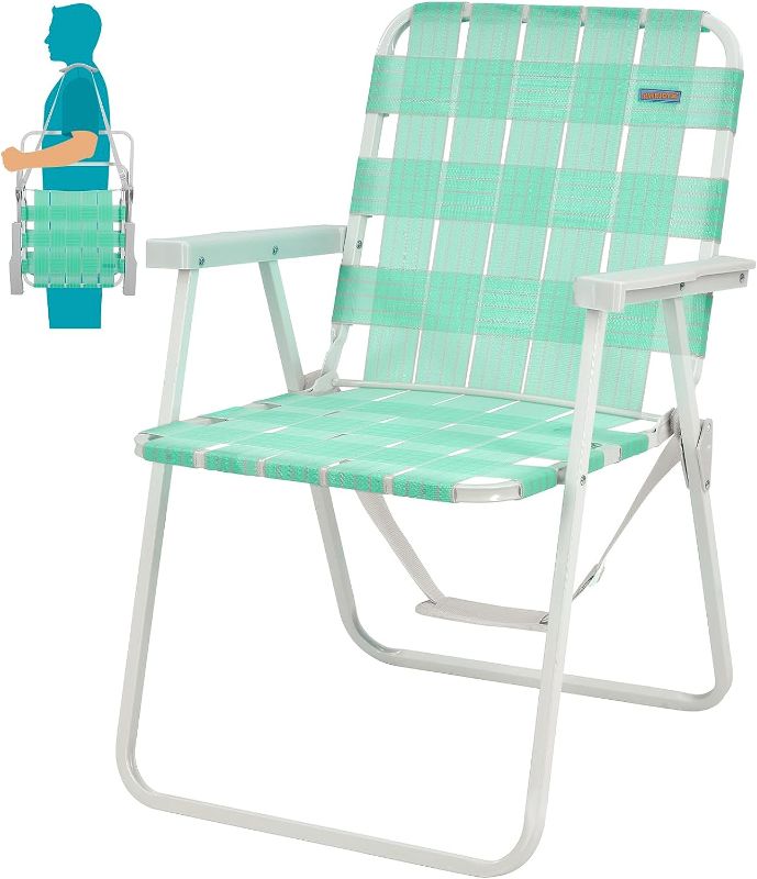 Photo 1 of #WEJOY Folding Webbed Lawn Beach Chair, BLUE 