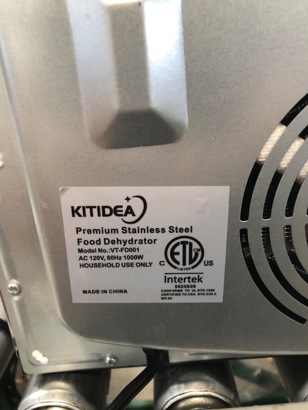 Photo 1 of KITIDEA Food Dehydrator, 9 Stainless Steel Trays Dehydrator for Food and Jerky, Herbs, Veggies, Fruits, 1000W Electric Food Dryer Machine with Digital Temperature and Timer, Recipe Book Included