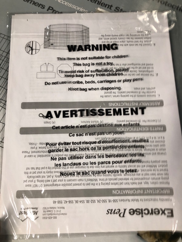 Photo 2 of * SEE NOTES *MidWest Foldable Metal Dog Exercise Pen / Pet Playpen, 24"W x 24"H, 1-Year Manufacturer's Warranty Black No Door 24" H