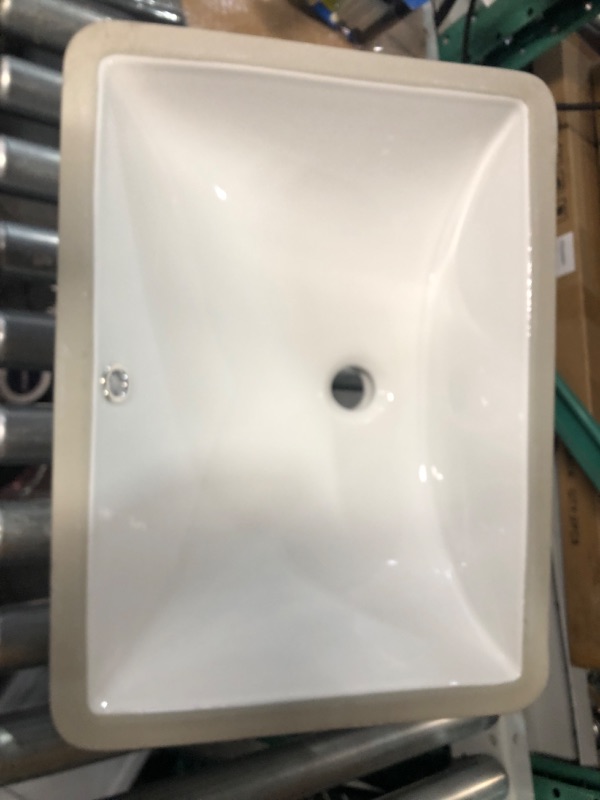 Photo 3 of * SEE NOTES * MSI 16 inch x 11 inch Rectangle Porcelain Ceramic Undermount Bathroom Vanity Vessel Sink, White White 18"x13"