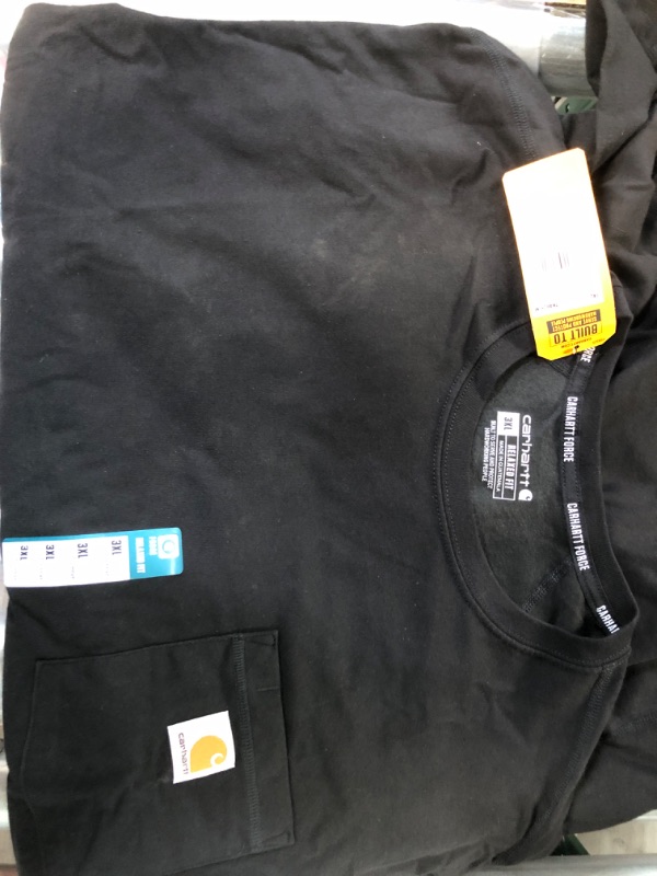 Photo 3 of *SEE NOTES* Carhartt Men's Force Relaxed Fit Midweight Short-Sleeve Pocket T-Shirt 3X-Large Black