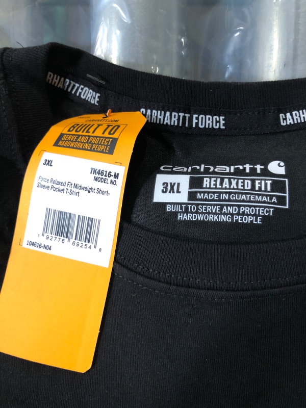 Photo 2 of *SEE NOTES* Carhartt Men's Force Relaxed Fit Midweight Short-Sleeve Pocket T-Shirt 3X-Large Black