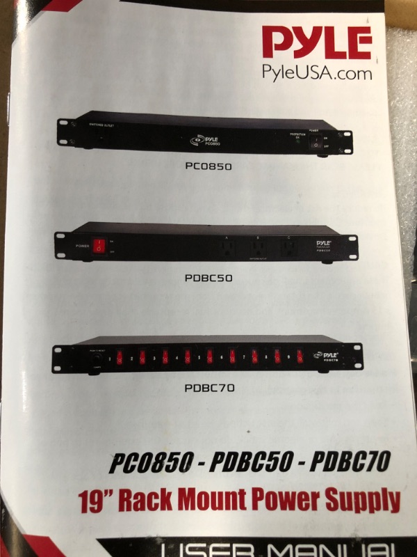 Photo 3 of *SEE NOTES* PDU Power Strip Surge Protector - 1U Rack Mount Protection Power Outlet Strip W/ AC Filter - PylePro PCO850 & 19-Inch 1U Server, Vented Shelves for Good Air Circulation Cantilever Wall Rack, Black