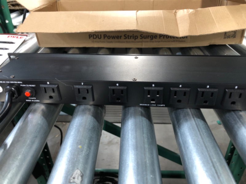 Photo 5 of *SEE NOTES* PDU Power Strip Surge Protector - 1U Rack Mount Protection Power Outlet Strip W/ AC Filter - PylePro PCO850 & 19-Inch 1U Server, Vented Shelves for Good Air Circulation Cantilever Wall Rack, Black