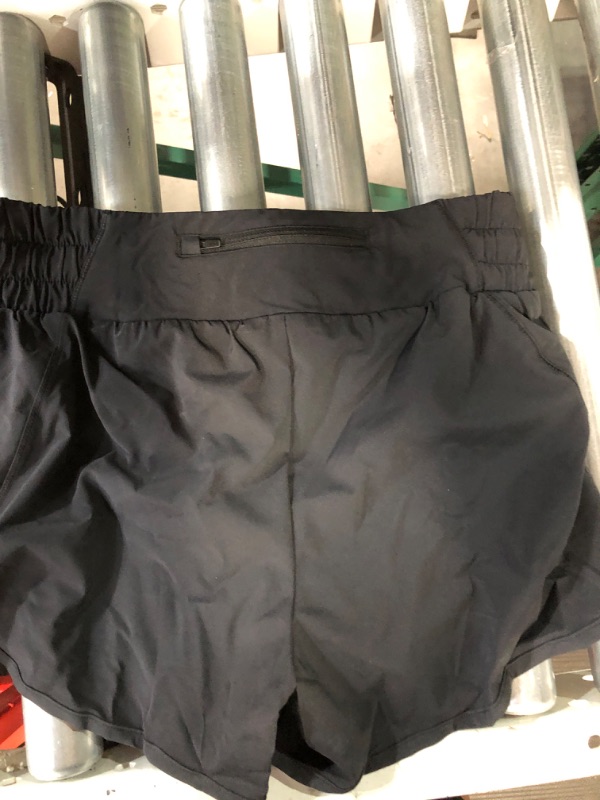 Photo 1 of Amazon Essentials Women's Standard-Fit Ruched Waistband Woven Running Short (Previously Core 10) Medium Black