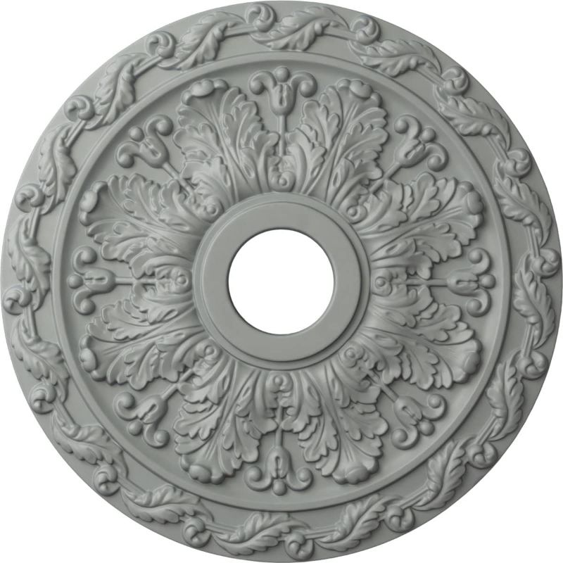 Photo 1 of *SEE NOTES* Ekena Millwork CM19SP Spring Leaf Ceiling Medallion, 19 7/8"OD x 3 5/8"ID x 1 1/4"P, Factory Primed