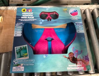 Photo 3 of Body Glove Kids' Mermaid Monofin with Mask Pink/Blue