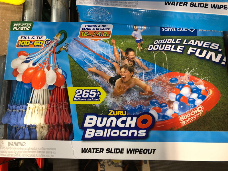 Photo 3 of Bunch O Balloons Double Lane Waterslide Wipeout Slip & Slide with 265 Water Balloons