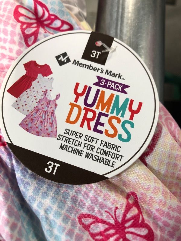 Photo 2 of MEMBERS MARK 3 PACK YUMMY DRESS 3T 