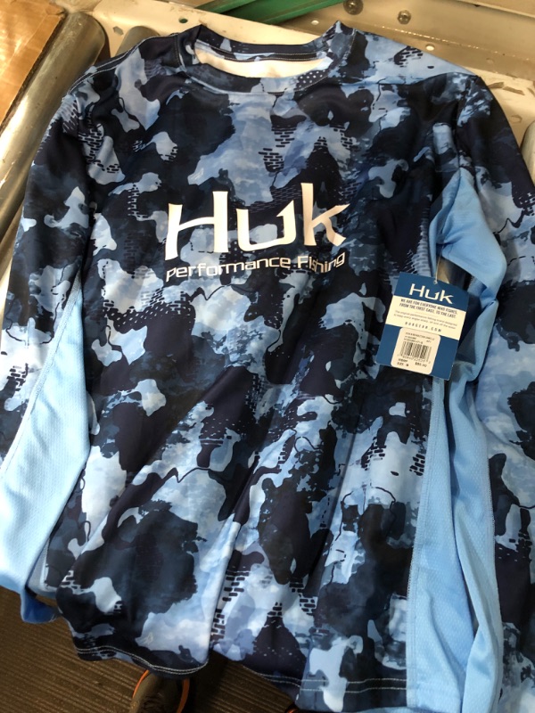 Photo 2 of *STOCK PHOTO AS REF* HUK Men's Icon X Camo Long Sleeve Performance Fishing Shirt SIZE SMALL 
