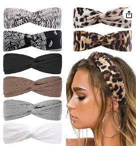 Photo 1 of *SEE NOTES* Huachi Fashion Headbands for Women Twist Knot Boho Leopard Print, Soft Elastic Hair Bands for Teen Girls Head Wrap Accessories, 8Pcs