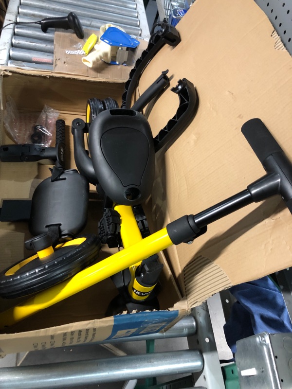 Photo 3 of *USED SEE NOTES*newyoo 5 in 1 Tricycles for 1-3 Year Olds, Baby Balance Bike, Toddler Bike with Parent Push Handle, Safety Guard, Backrest & Safety Belt, Yellow, TR008 