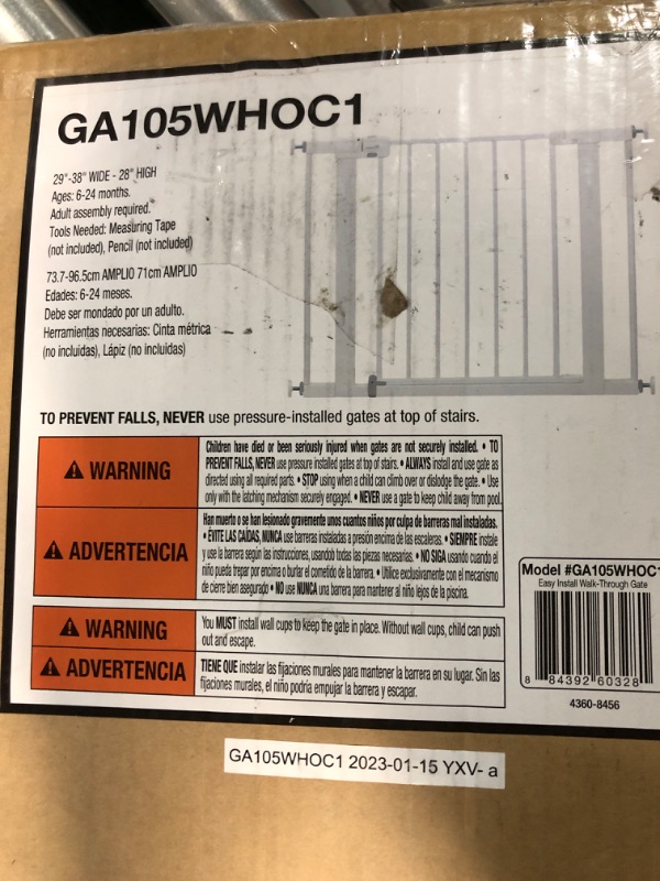 Photo 5 of *USED SEE NOTES/PHOTOS* Safety 1st Easy Install 28" High Walk Thru Gate, Fits Between 29" and 38"
Size:38x28 Inch (Pack of 1)