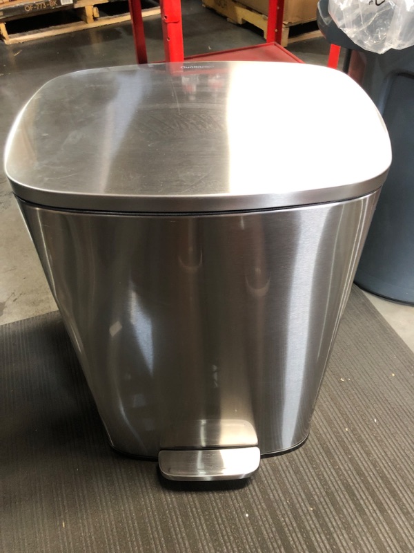 Photo 2 of *MINOR DAMAGE SEE PHOTOS ** QUALIAZERO 50L/13Gal Heavy Duty Hands-Free Stainless Steel Commercial/Kitchen Step Trash Can, Fingerprint-Resistant Soft Close Lid Trashcan, 50L / 13 GAL