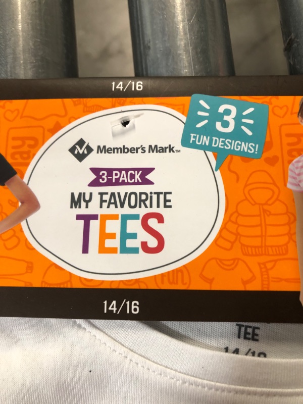 Photo 5 of Member's Mark 3-Pack Girls My Favorite Active Tees Size 14/16
