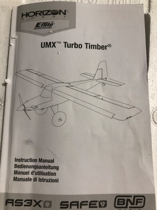 Photo 4 of * used * sold for parts * repair *
E-flite RC Airplane UMX Turbo Timber BNF Basic Transmitter Battery and Charger not Included 700mm EFLU6950