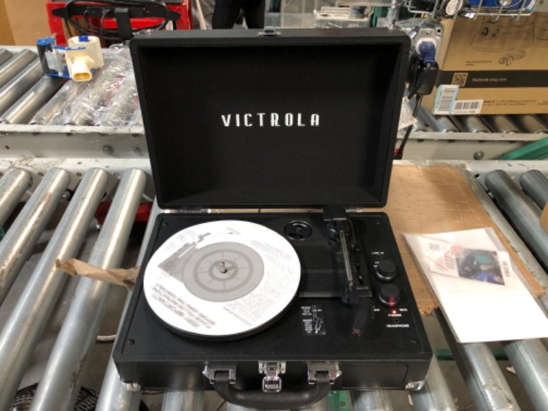 Photo 3 of Victrola Vintage 3-Speed Bluetooth Portable Suitcase Record Player with Built-in Speakers