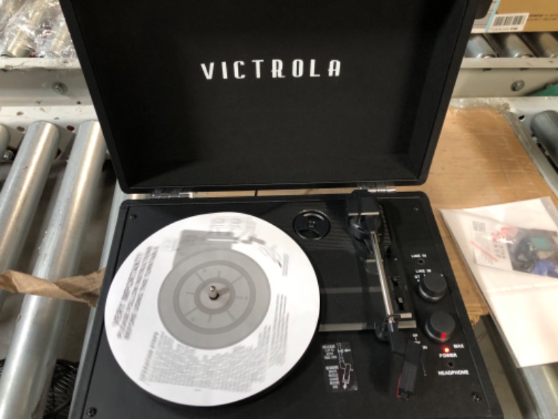 Photo 4 of Victrola Vintage 3-Speed Bluetooth Portable Suitcase Record Player with Built-in Speakers