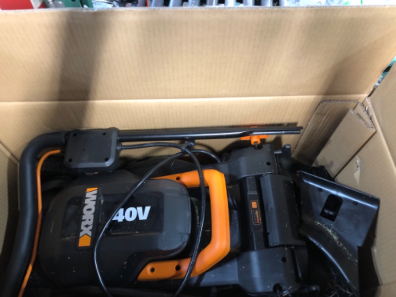 Photo 4 of ***HEAVILY USED AND DIRTY - NONFUNCTIONAL - SEE NOTES***
Worx WG779 40V Power Share 4.0Ah 14" Cordless Lawn Mower