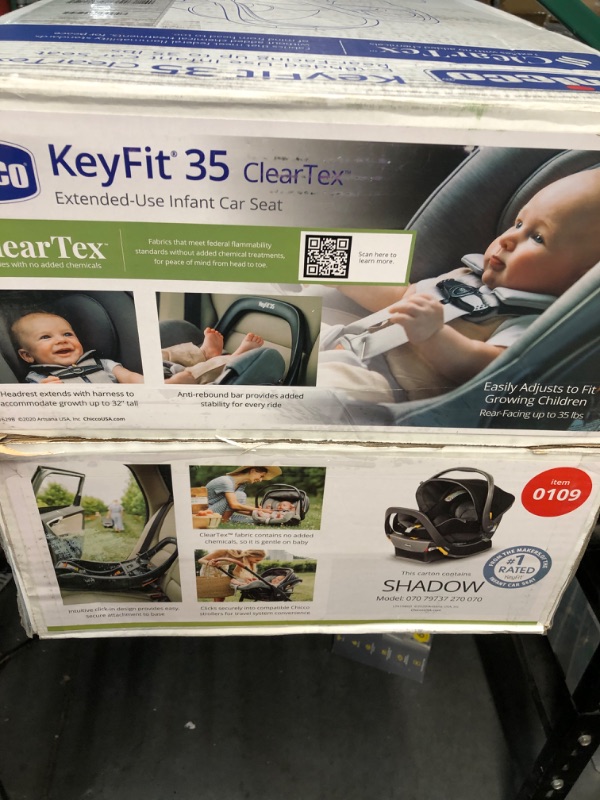 Photo 1 of Chicco KeyFit 35 ClearTex Infant Car Seat - Shadow | Black With ClearTex® No Chemicals Shadow/Black