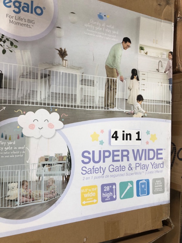 Photo 3 of **PARTS ONLY** Regalo 192-Inch Super Wide Adjustable Baby Gate and Play Yard