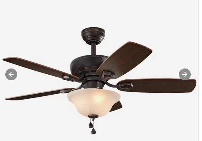 Photo 1 of * used item *
Harbor Breeze Sage Cove 44-in Bronze Indoor Downrod or Flush Mount Ceiling Fan with Light (5-Blade)