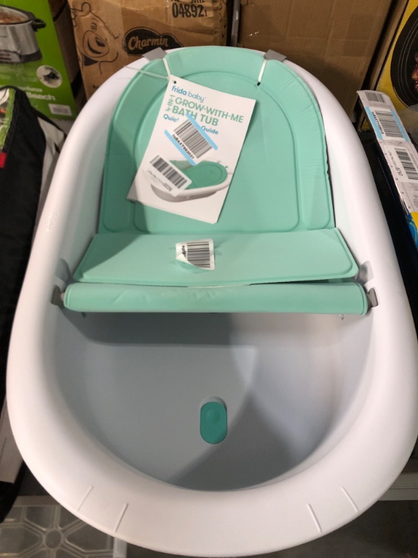 Photo 3 of 4-in-1 Grow-with-Me Bath Tub by Frida Baby Transforms Infant Bathtub to Toddler Bath Seat with Backrest for Assisted Sitting in Tub