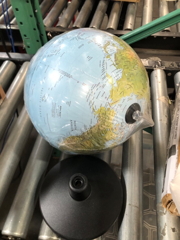 Photo 2 of **DAMAGED** Waypoint Geographic Amazing Earth 2-in-1 Globe with Augmented Reality, 10” Illuminated World Globe, Smart Interactive Globe with Stand, Blue Ocean Famous Landmarks