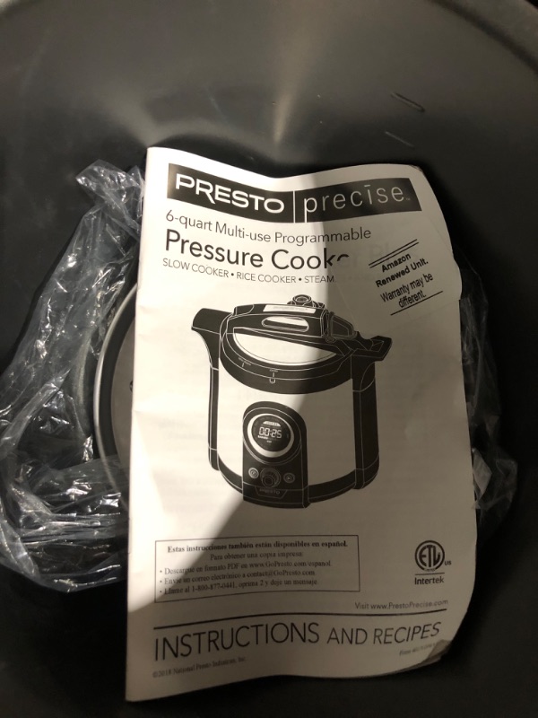 Photo 10 of **POWERS ON** **USED** PRESTO 6 Qt Electric Pressure CookeR