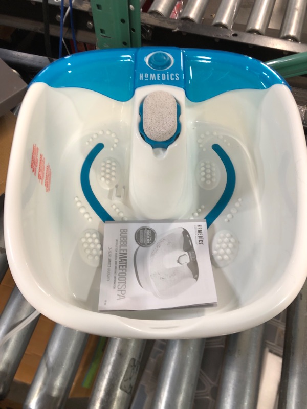 Photo 3 of (USED) HoMedics Bubble Mate Foot Spa, Toe Touch Controlled Foot Bath with Invigorating Bubbles and Splash Proof, Raised Massage nodes and Removable Pumice Stone