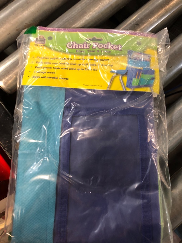 Photo 2 of Teacher Created Resources Blue, Teal & Lime Chair Pocket (TCR20970)