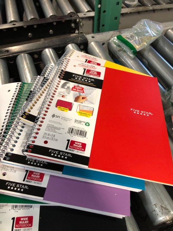 Photo 2 of Five Star Spiral Notebooks + Study App, 6 Pack, 5 Subject, College Ruled Paper