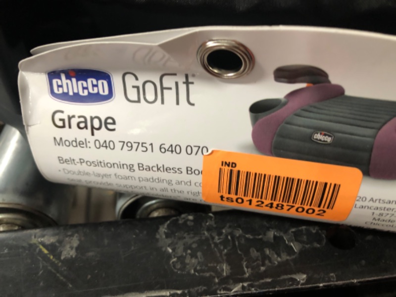 Photo 4 of Chicco GoFit Backless Booster Car Seat, Travel Booster Seat for Car, Portable Car Booster Seat Grape GoFit