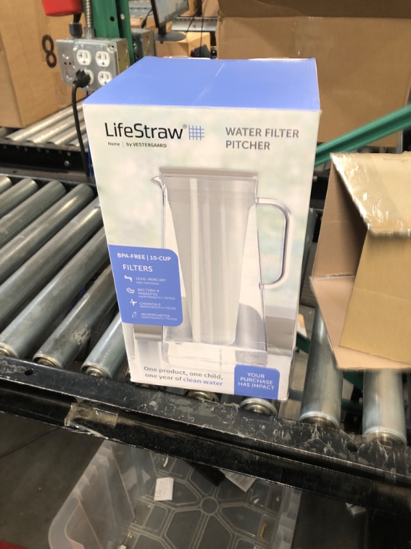 Photo 2 of **USED AND DIRTY** LifeStraw Home Water Filter Pitchers and Dispenser, Tested to Protect Against Bacteria 10c White