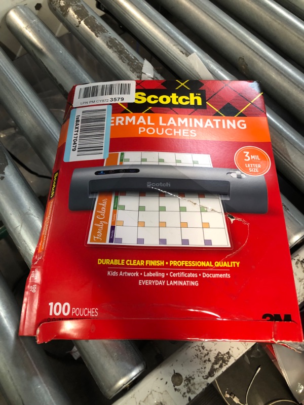 Photo 3 of Scotch 11-1/2 in. x 9 in. Letter Size Thermal Laminating Pouches (100 Per Pack)