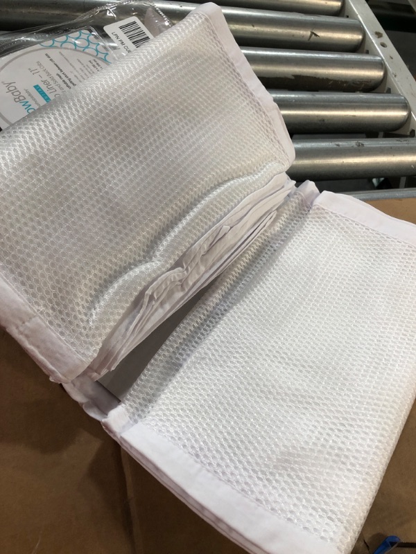 Photo 4 of AirflowBaby Mesh Crib Liner White 11” — Fits Full-Size Four-Sided Slatted and Solid Back Cribs White 11"